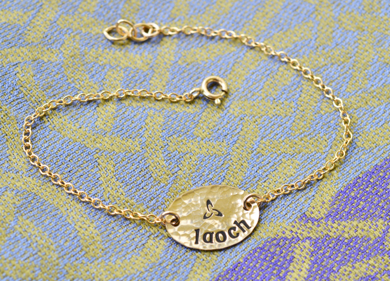 Kids Gold Ball Bracelet with Custom Word | Alexa Leigh